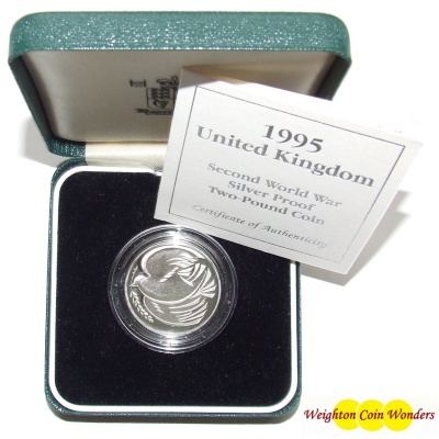 1995 Silver Proof £2 - Dove of Peace
